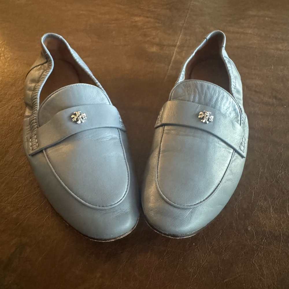 Tory Burch Blue Leather Loafers